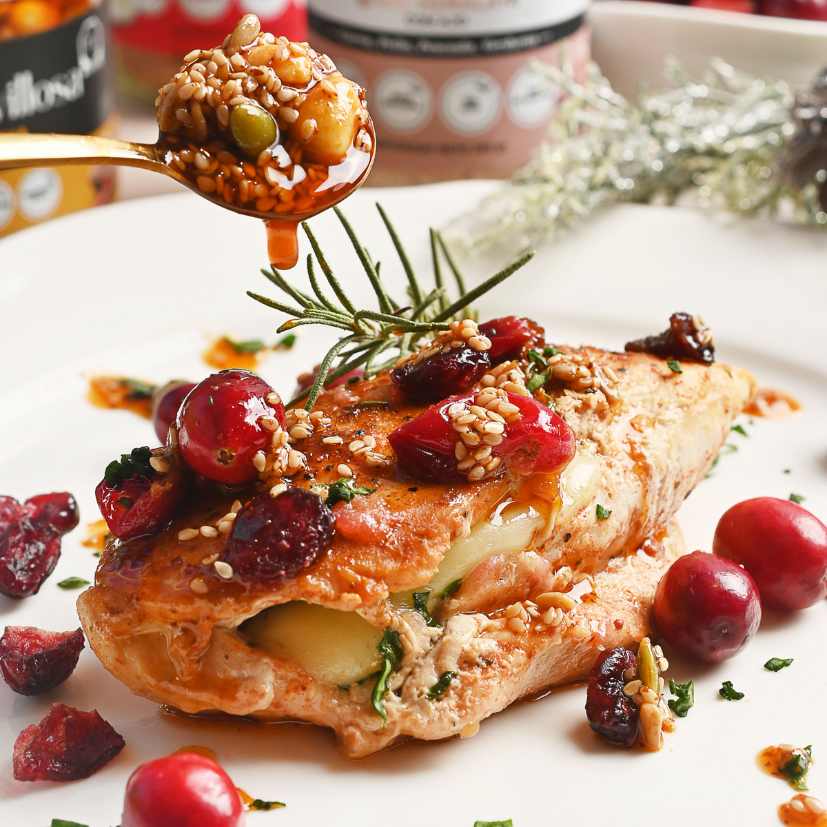 POLLO CON QUESO BRIE Y ARANDANOS