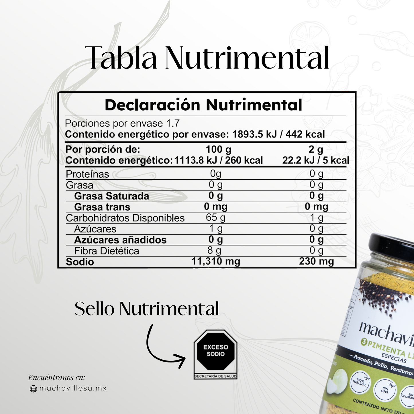 Sazonador 3, Pimienta limón