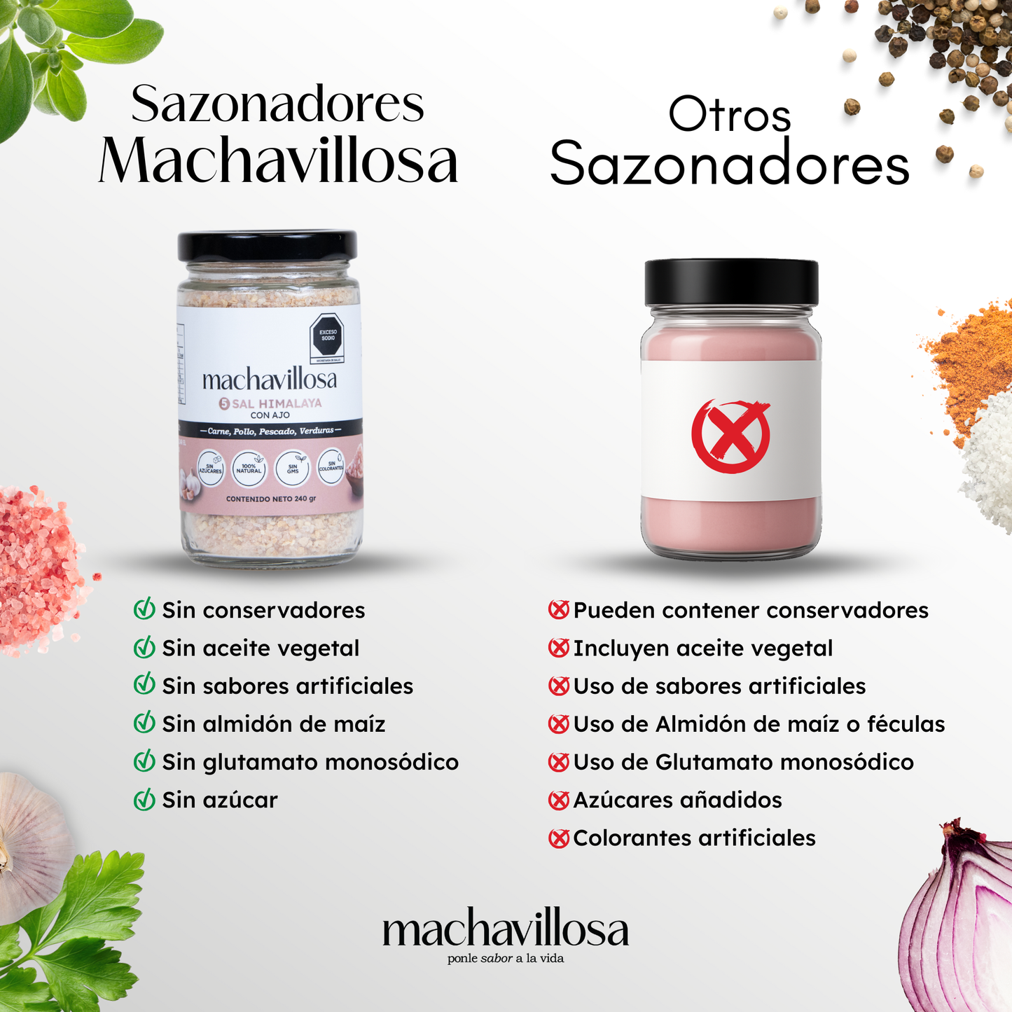 Sazonador 5, Sal Himalaya con Ajo
